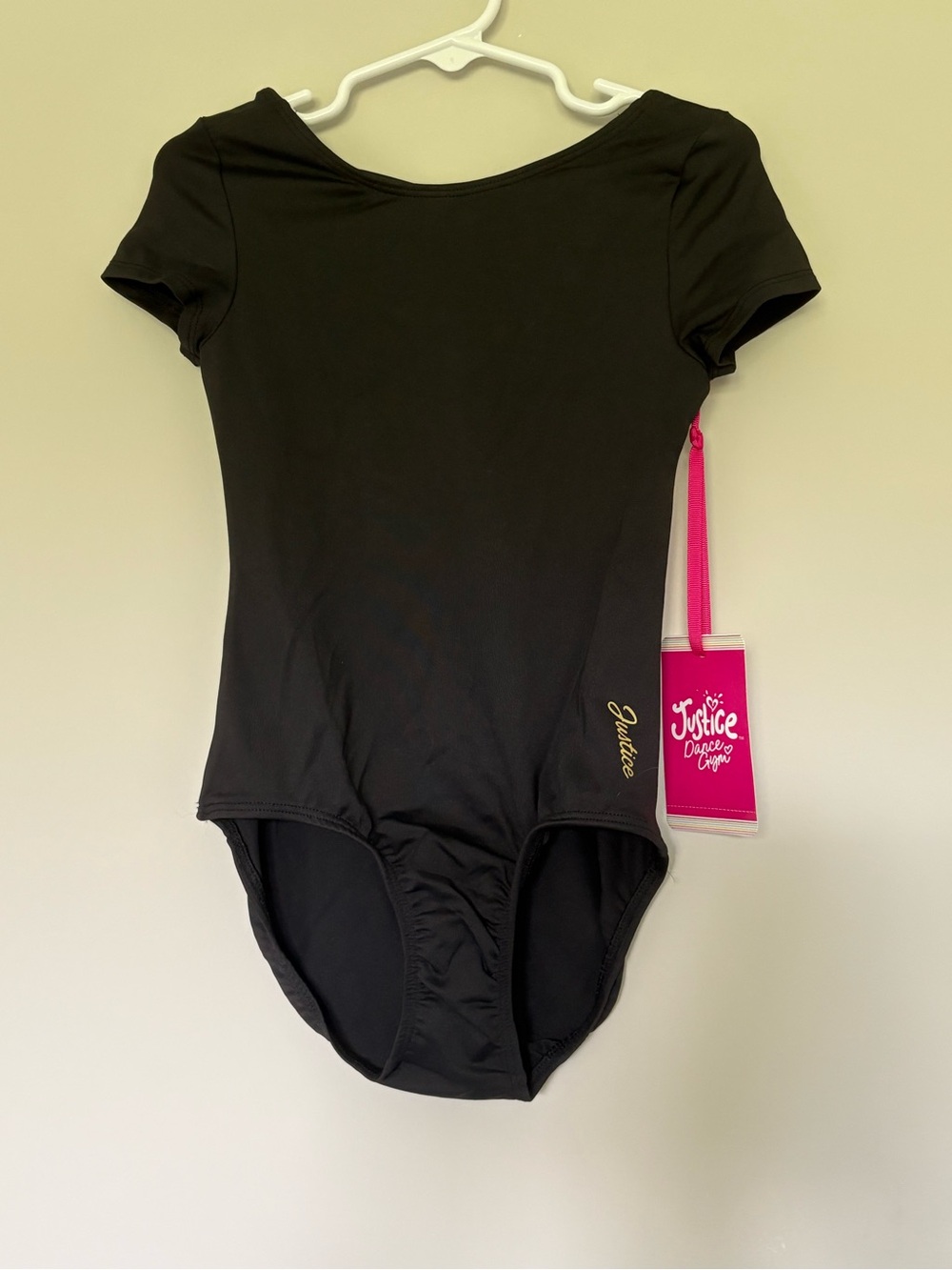 Justice Girls' Black Cap Sleeve Leotard- XXS